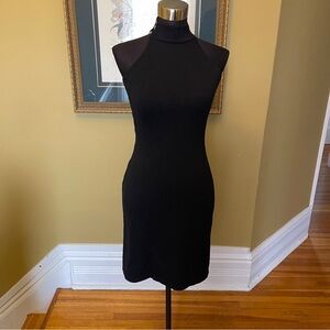 St. John Black Sleeveless Halter Sheath Dress